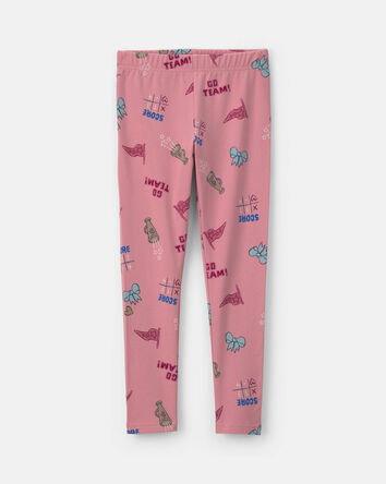 Girls School Spirit Pull-On Stretch Leggings - Pink, 