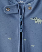 Baby Boy Rhino Print 100% Cotton Long-Sleeve Sleeper - Blue, image 3 of 5 slides