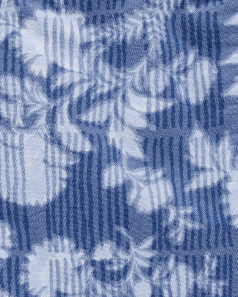 Kid Floral Print Peplum Top - Blue, image 2 of 3 slides