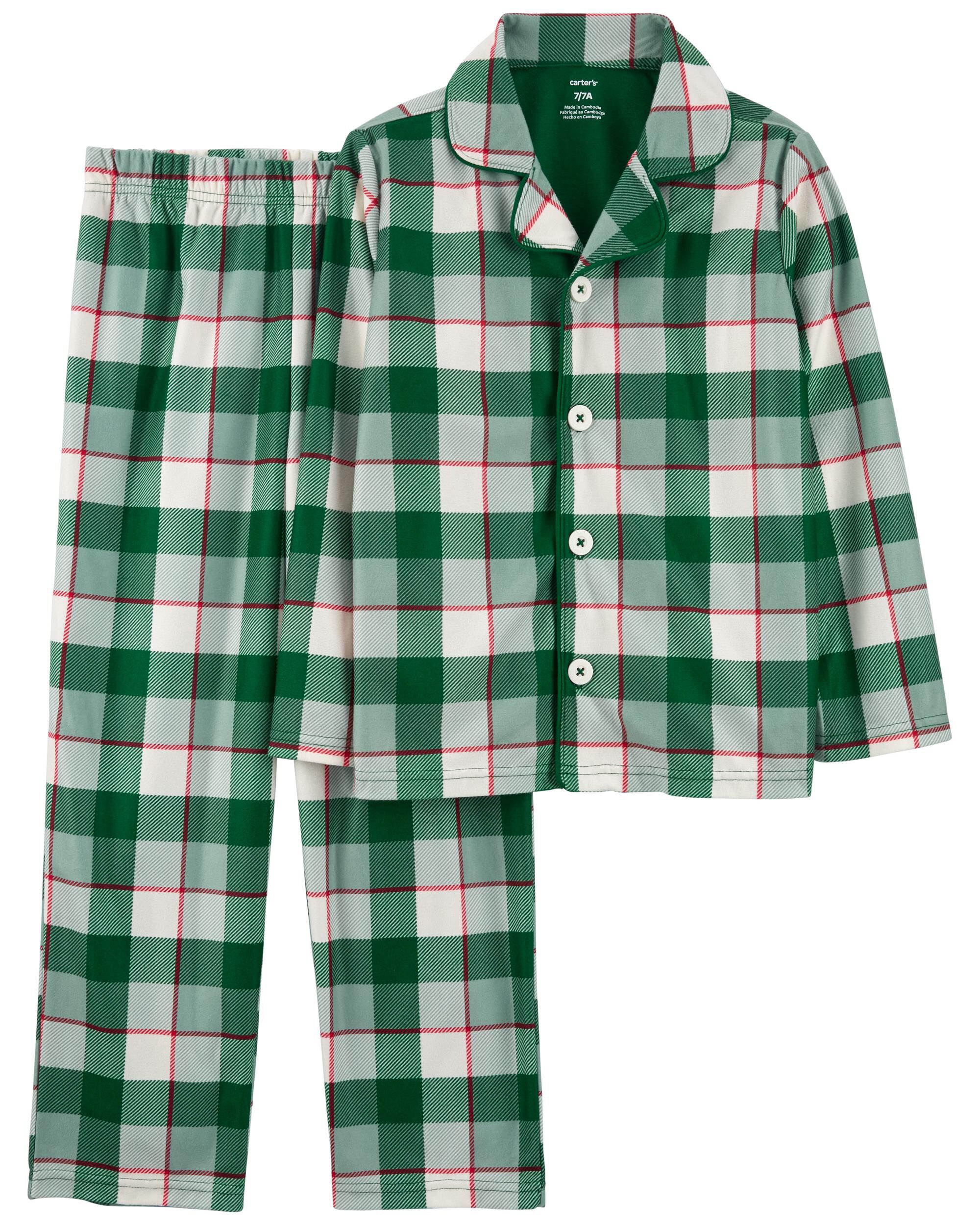 2 Piece Plaid Coat Style Pyjamas
