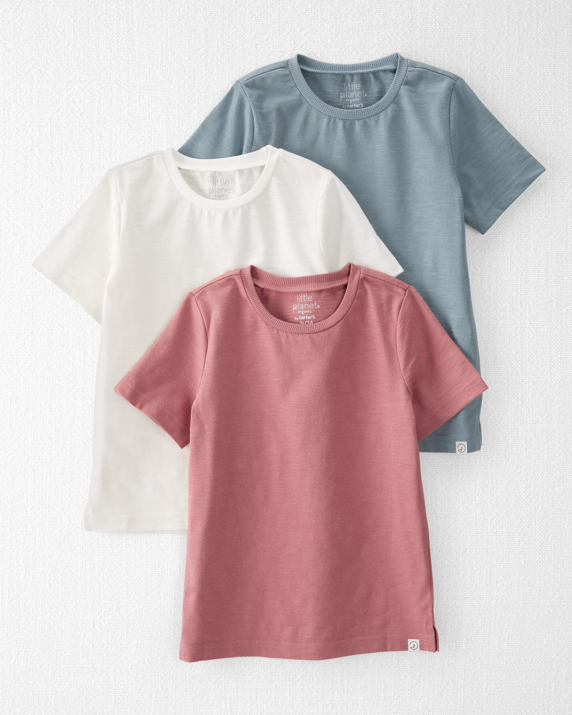 Toddler Girls Toddler 3 Pack Organic Cotton T Shirts 2T Little Planet