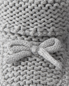 B&eacute;b&eacute; Chaussons crochet&eacute;s en coton biologique gris, image 3 sur 3 diapositives