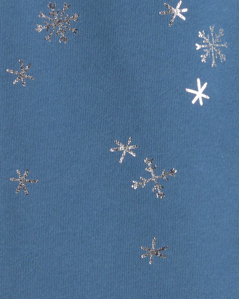 Toute-petit fille - Ensemble 2 pi&egrave;ces t-shirt manches longues et pantalon isothermes &agrave; motif flocon de neige &ndash; Bleu marine, image 4 sur 4 diapositives