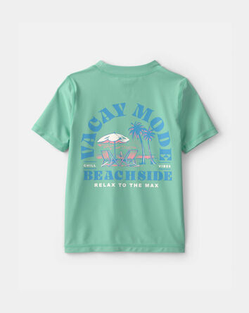 Boys Palm Tree Tropical Short-Sleeve Rashguard - Green, 