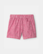 Toddler Boy Hickory Stripe Shorts - Red/Ivory, image 3 of 5 slides