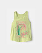 Girls 'Tropical Daydream' Toucan Graphic Tank - Green, image 1 of 3 slides