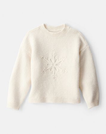 Toddler Girl Snowflake Long-Sleeve Sweater - Cream, 