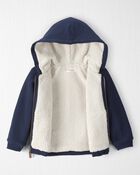 Toddler Boy Waffle Knit Hooded Jacket Made with Organic Cotton, image 2 of 4 slides