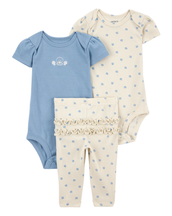 Bébé Ensemble 3 pièces Little Character® à coquillages - Bleu/Crème, 