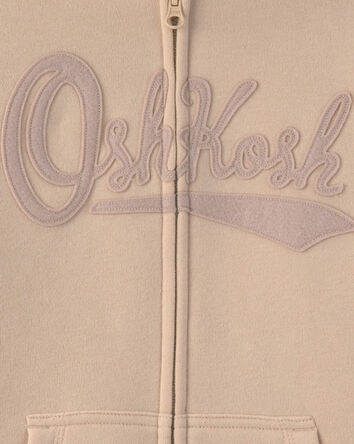 Gar&ccedil;ons - Chandail &agrave; capuchon &agrave; fermeture &agrave; glissi&egrave;re, logo OshKosh - Beige, 