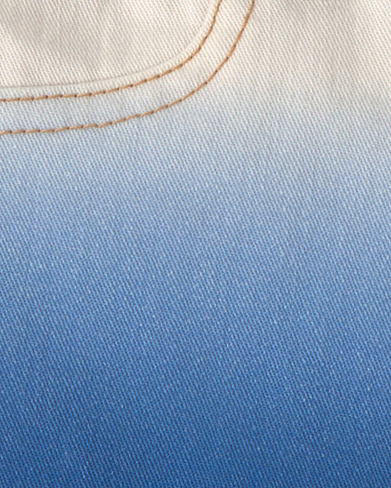 Baby Girl Ombre Twill Shorts - Blue/Ivory, image 3 of 4 slides