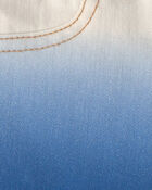 Baby Girl Ombre Twill Shorts - Blue/Ivory, image 3 of 4 slides