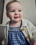 B&eacute;b&eacute; fille - Cardigan &agrave; motif jacquard &ndash; Cr&egrave;me, image 4 sur 6 diapositives