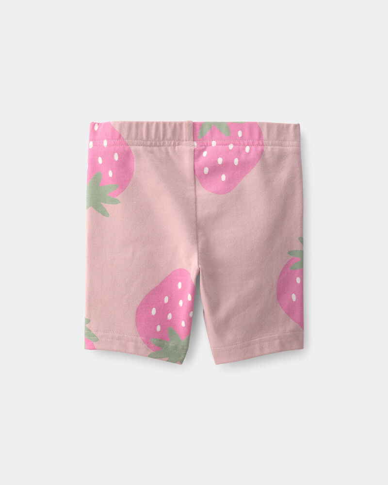 Tout-petit fille - Short de cycliste, fraises - Rose, image 2 sur 3 diapositives