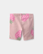 Tout-petit fille - Short de cycliste, fraises - Rose, image 2 sur 3 diapositives