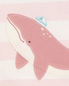 Baby Whale Print Snug Fit Cotton 4-Piece Pyjamas, image 3 of 4 slides