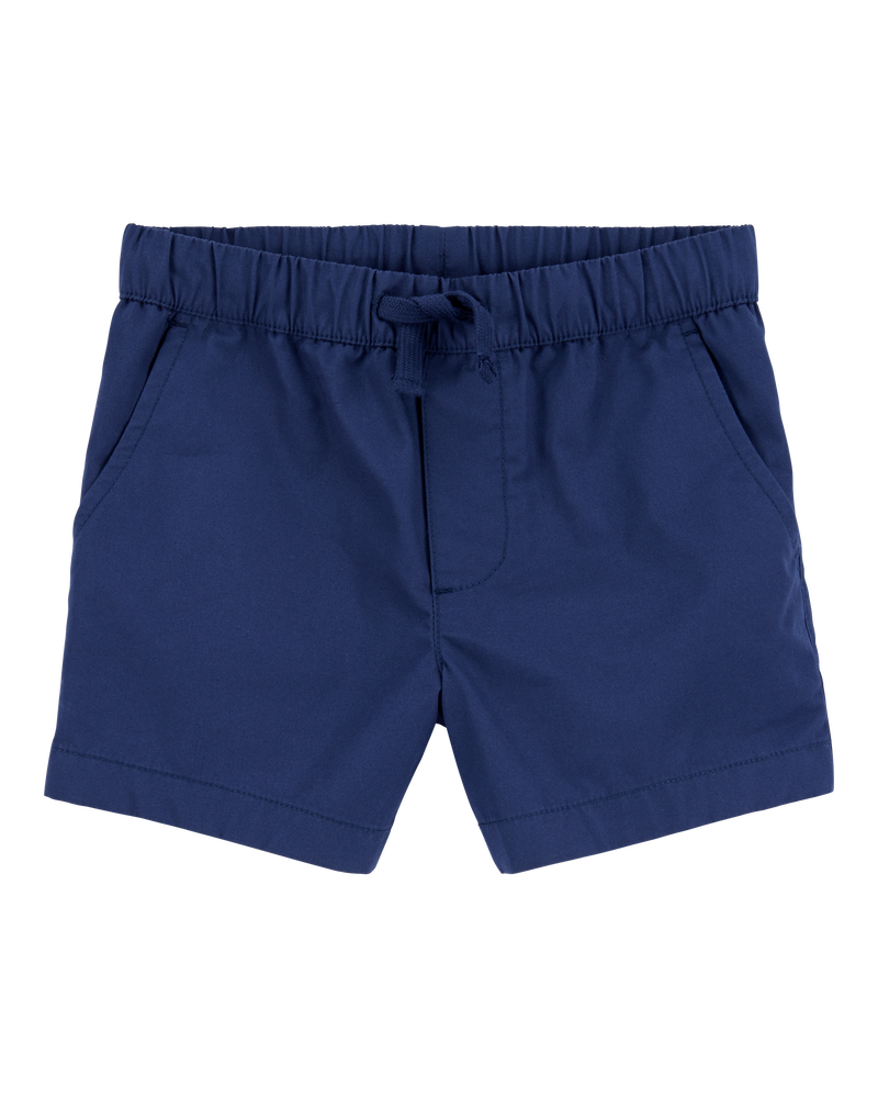 Toddler Pull-On Poplin Shorts - Navy, image 1 of 6 slides