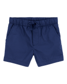 Toddler Pull-On Poplin Shorts - Navy, image 1 of 6 slides