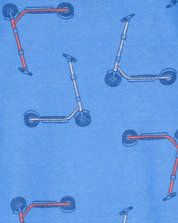 Enfant en bas âge Pyjama 2 pièces en coton ajusté imprimé trottinette, 