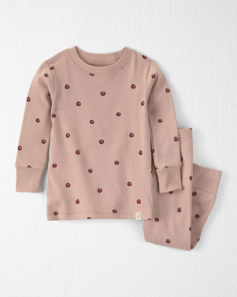 B&eacute;b&eacute; fille - Pyjamas 2 pi&egrave;ces en coton biologique &agrave; motif Pommes roses, image 1 sur 3 diapositives