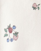 Baby Organic Cotton Ribbed Knit Pants in Berry Blossom Print, image 4 of 6 slides