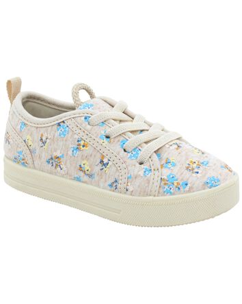 Toddler Pull-On Floral Canvas Sneakers, 