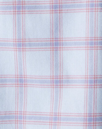 Filles - Chemise boutonn&eacute;e &agrave; manches longues en motif &eacute;cossais - Bleu, 