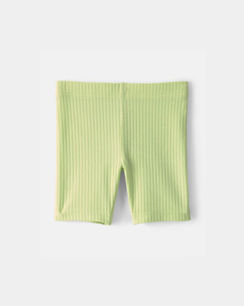 Toddler Girl Ribbed Bike Shorts - Green, 