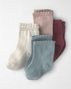 Baby Girl 4-Pack No-Slip Ankle Socks Made with Organic Cotton, image 1 of 3 slides