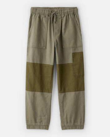 Boys Colorblock Cargo Joggers - Olive, 