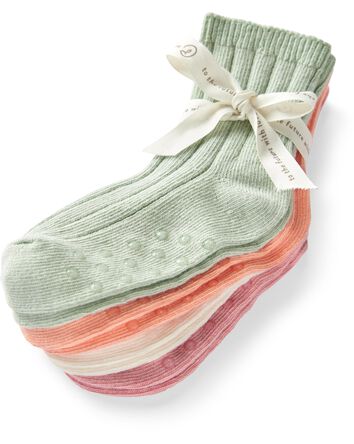 Toddler 4-Pack No-Slip Socks Made with Organic Cotton, 