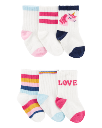 Bébé 6 paires de chaussettes mi-mollet, 