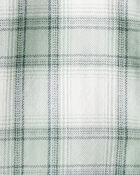 Toddler Organic Cotton Herringbone Button-Front Shirt in Plaid, image 3 of 5 slides