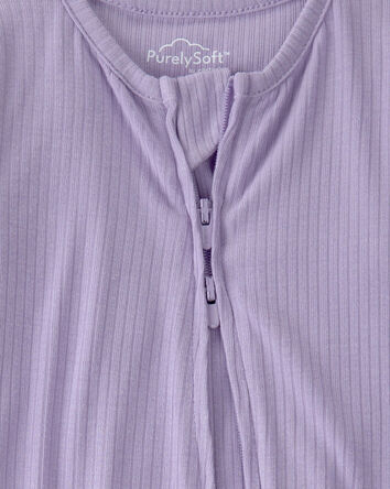 Baby Girl 2-Way Zip PurelySoft Sleeper - Purple, 