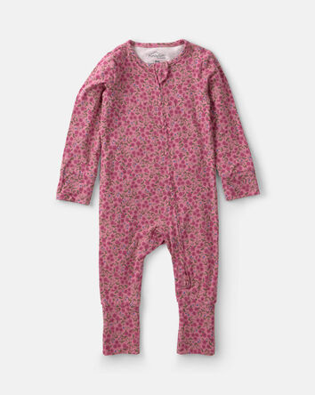 Baby Girl Floral PurelySoft&trade; 2-Way Zip Sleep & Play Pyjamas - Pink, 