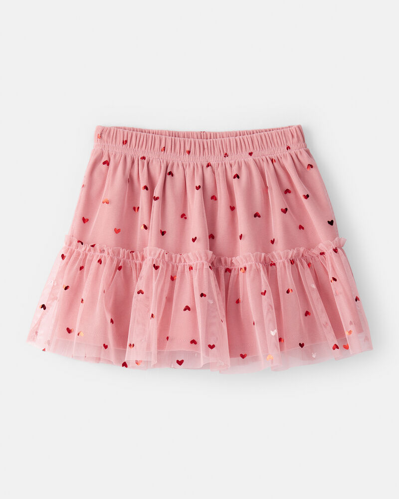 Toddler Girl Heart Tulle Skirt - Pink, image 1 of 4 slides