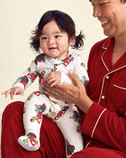 Baby 1-Piece Dr. Seuss&trade; The Grinch Christmas 2-Way Zip 100% Cotton Snug Fit Footed Pyjama - Ivory, image 3 of 7 slides