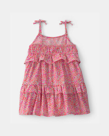 Tout-petit fille - Robe &agrave; volants &agrave; motif floral - Rose, 