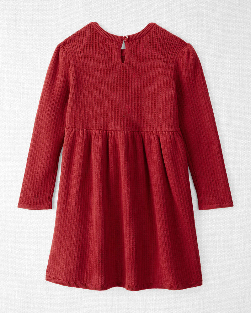 Toddler Girl Organic Cotton Sweater Knit Dress, image 2 of 4 slides