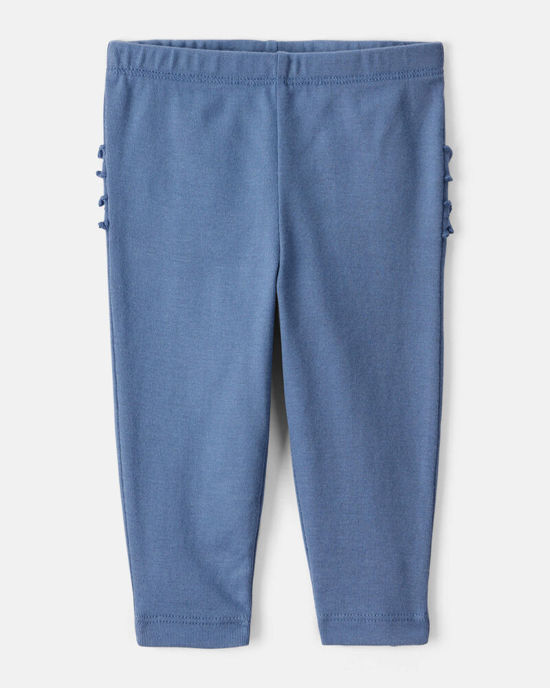 B&eacute;b&eacute; fille - Emballage de 2 pantalons en coton &agrave; enfiler&nbsp;&ndash; Bleu, rose, image 3 sur 5 diapositives