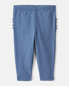 B&eacute;b&eacute; fille - Emballage de 2 pantalons en coton &agrave; enfiler&nbsp;&ndash; Bleu, rose, image 3 sur 5 diapositives