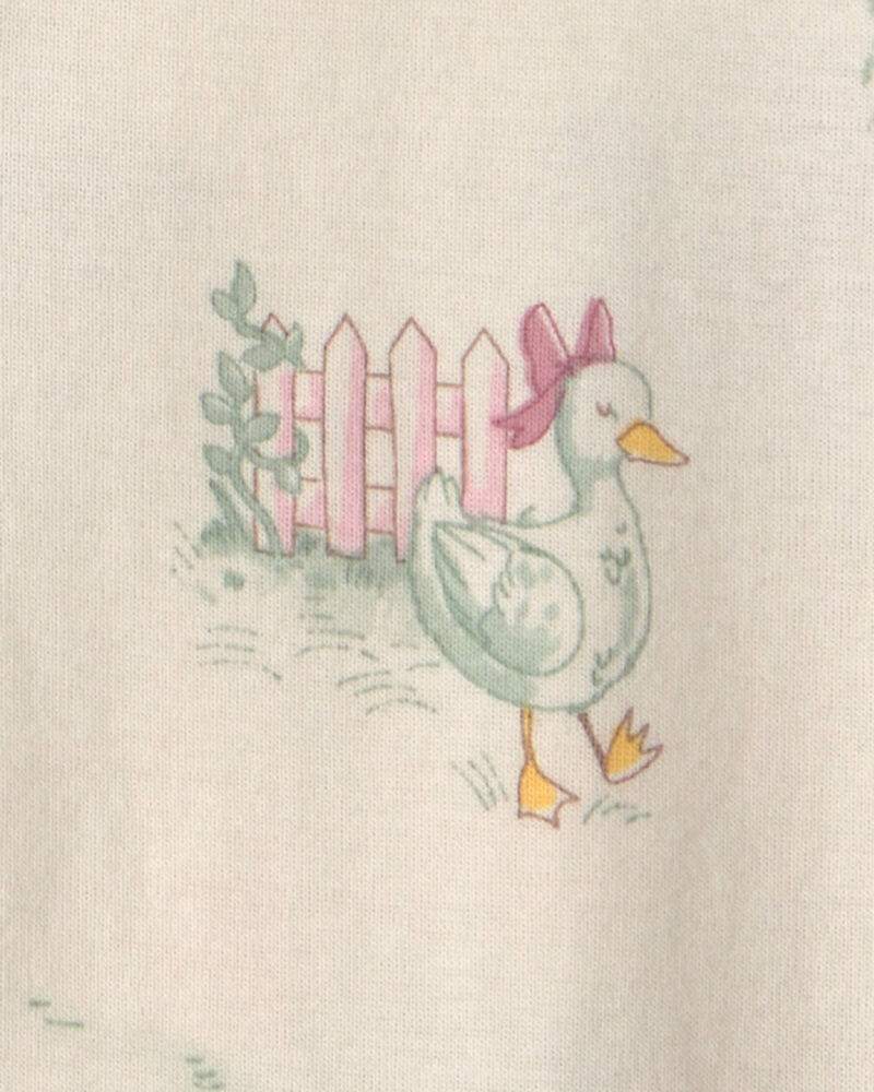 Tout-petit fille - Pyjama ajust&eacute; 1 pi&egrave;ce en 100&nbsp;% coton &agrave; motif ferme campagnarde - Cr&egrave;me, image 3 sur 3 diapositives