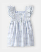 Toddler Girl Ruffle-Sleeve Plaid Dress - Blue, image 2 of 4 slides