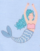Toddler Mermaid Print Snug Fit Cotton 4-Piece Pyjamas, image 2 of 4 slides