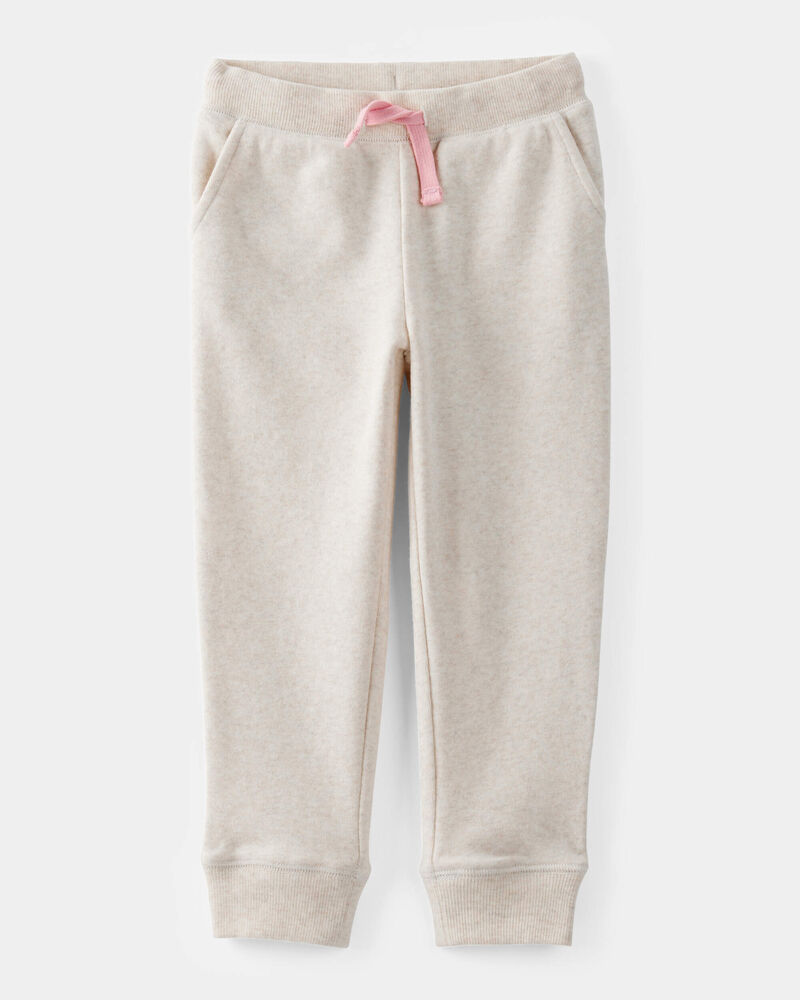 Tout-petit fille - Pantalon de jogging en jersey bouclette à cordon de serrage de couleur unie, image 1 sur 4 diapositives