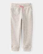 Tout-petit fille - Pantalon de jogging en jersey bouclette à cordon de serrage de couleur unie, image 1 sur 4 diapositives