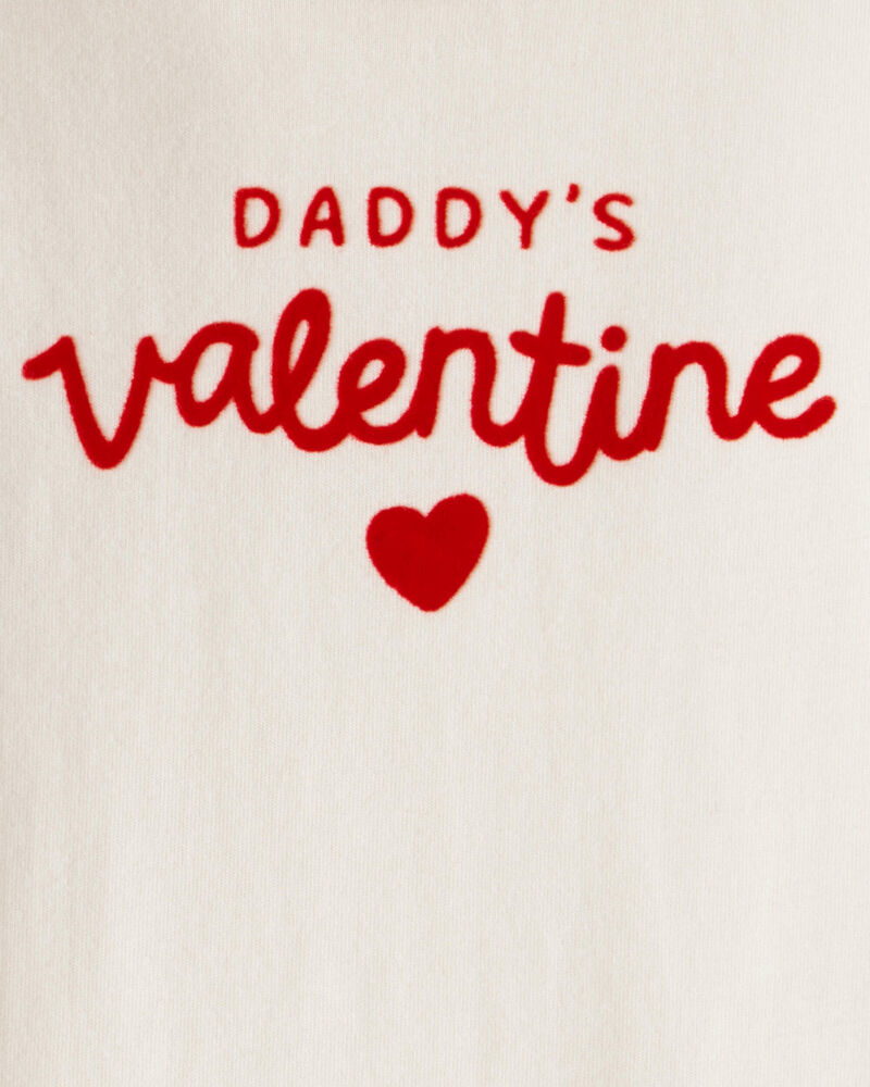 Baby Girl Daddy's Valentine Long-Sleeve Graphic Bodysuit - Cream, image 3 of 4 slides