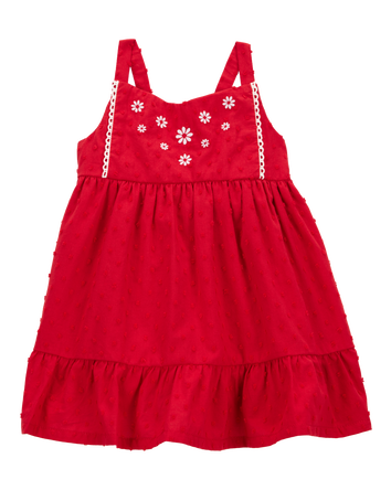 Baby Floral Print Dress - Red, 