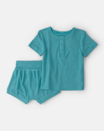 Baby PurelySoft 2-Piece Top & Short Set - Blue, 