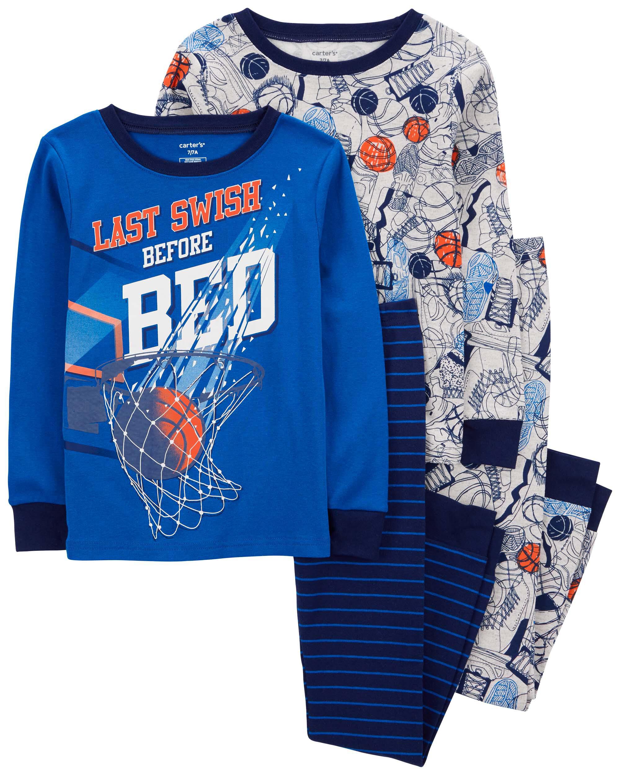 4 Piece Blue Basketball Swish Pyjama Set